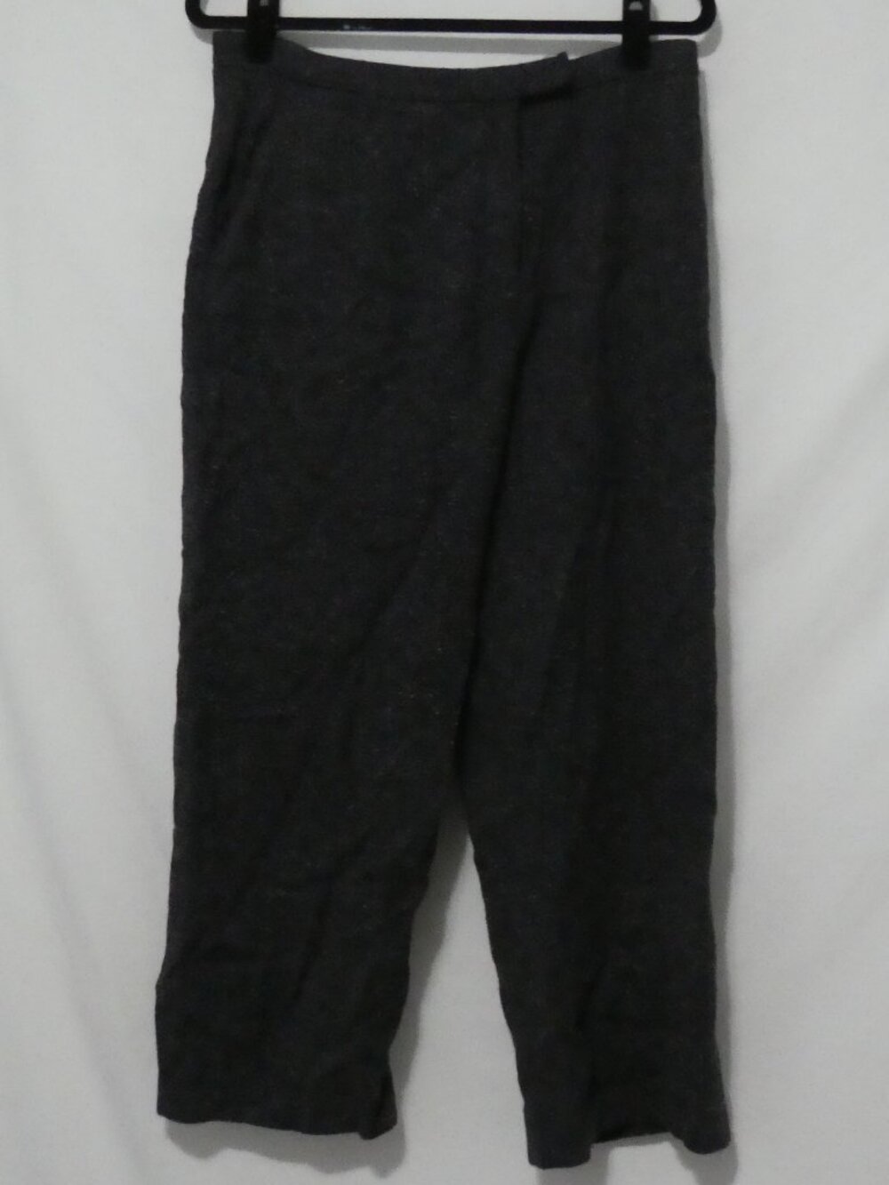 Handmade Dark Gray Minimalist Textured Relaxed Fit Pants -15.5 inch waist